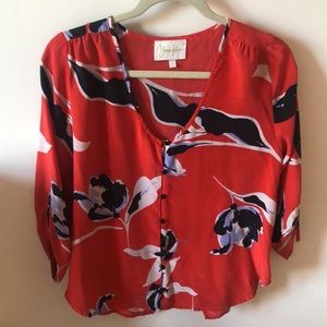 Yumi Kim Red Floral Blouse
